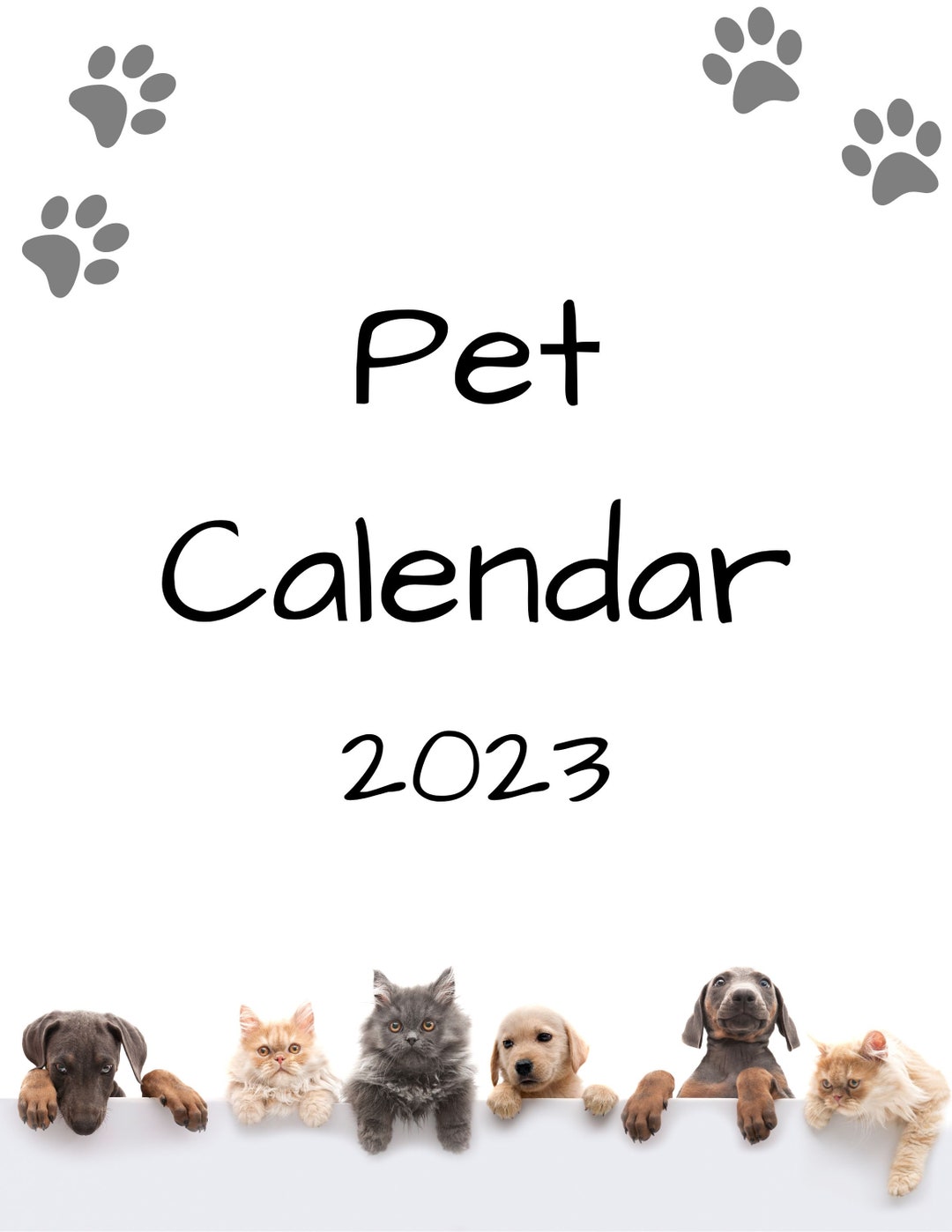 Pet Calendar 2023 Etsy