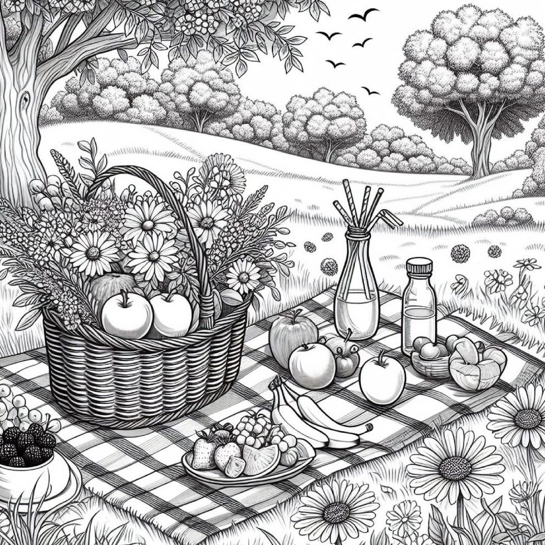 41 Fruit Basket Coloring Pages, Coloring Book, Adult Coloring Book, Kids  Coloring Book, Kid Coloring Pages, Stress Relief - Etsy, image size:1080x1080