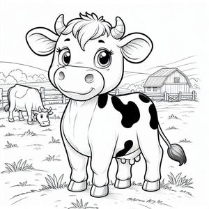 38 Cows Coloring Pages, Coloring Book, Adult Coloring Book, Kids Coloring Book, Stress Relief, Kid Coloring Pages, Cow Coloring Pages Book
