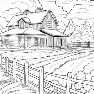 270 Farm and Country Scenes Coloring Pages, Coloring Book, Adult Coloring Book, Kids Coloring Book, Kid Coloring Pages