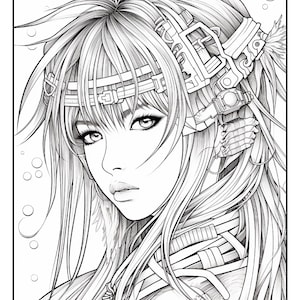 50 Anime Art Coloring Pages, Coloring Book, Adult Coloring Book, Kids Coloring Book, Kid Coloring Pages, Stress Relief