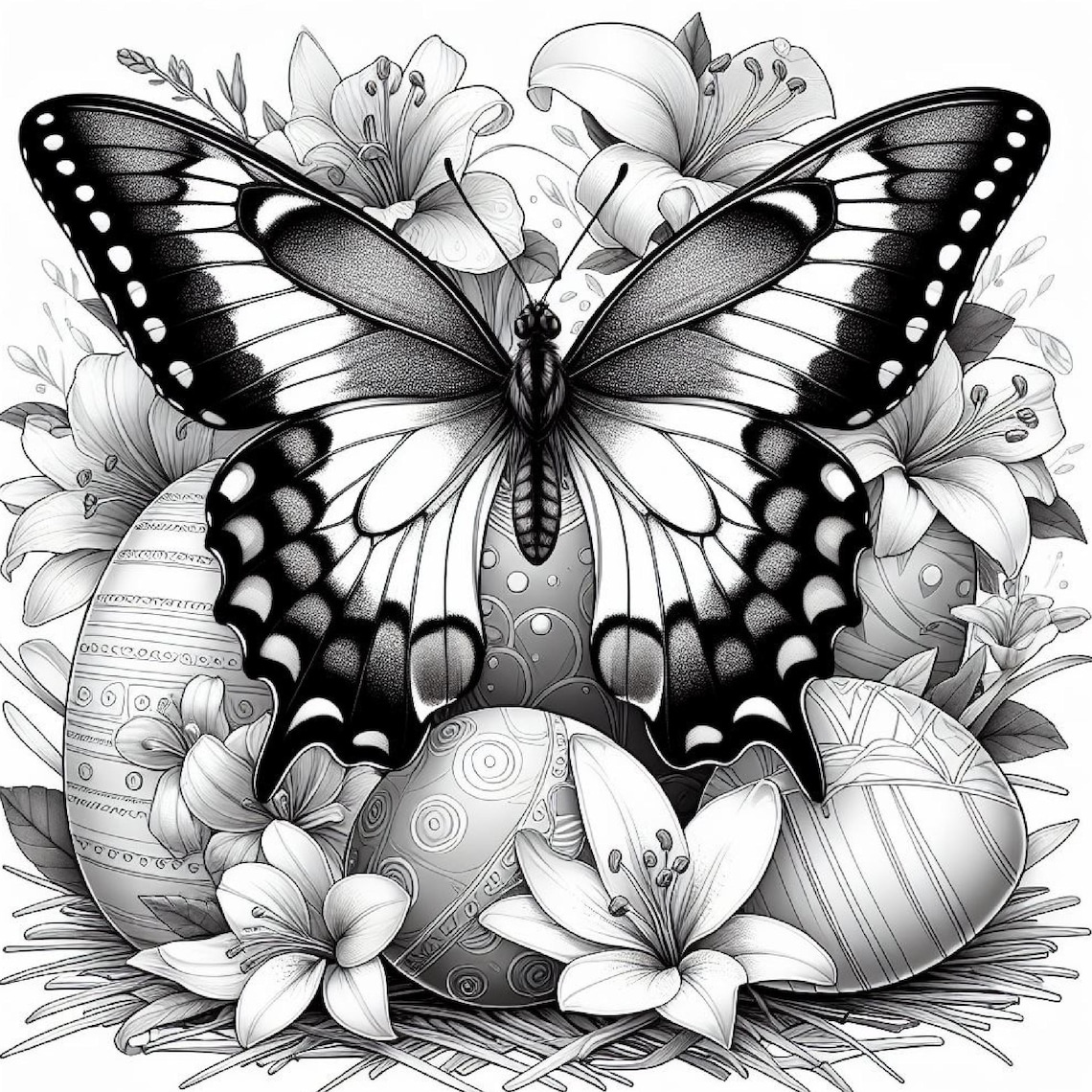 55 Easter Butterfly Coloring Pages | Spring Holiday Coloring Book ...