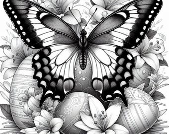 55 Oster Schmetterling Malvorlagen | Malbuch Frühling | Druckbare Blumen Schmetterling Kunst für Kinder & Erwachsene