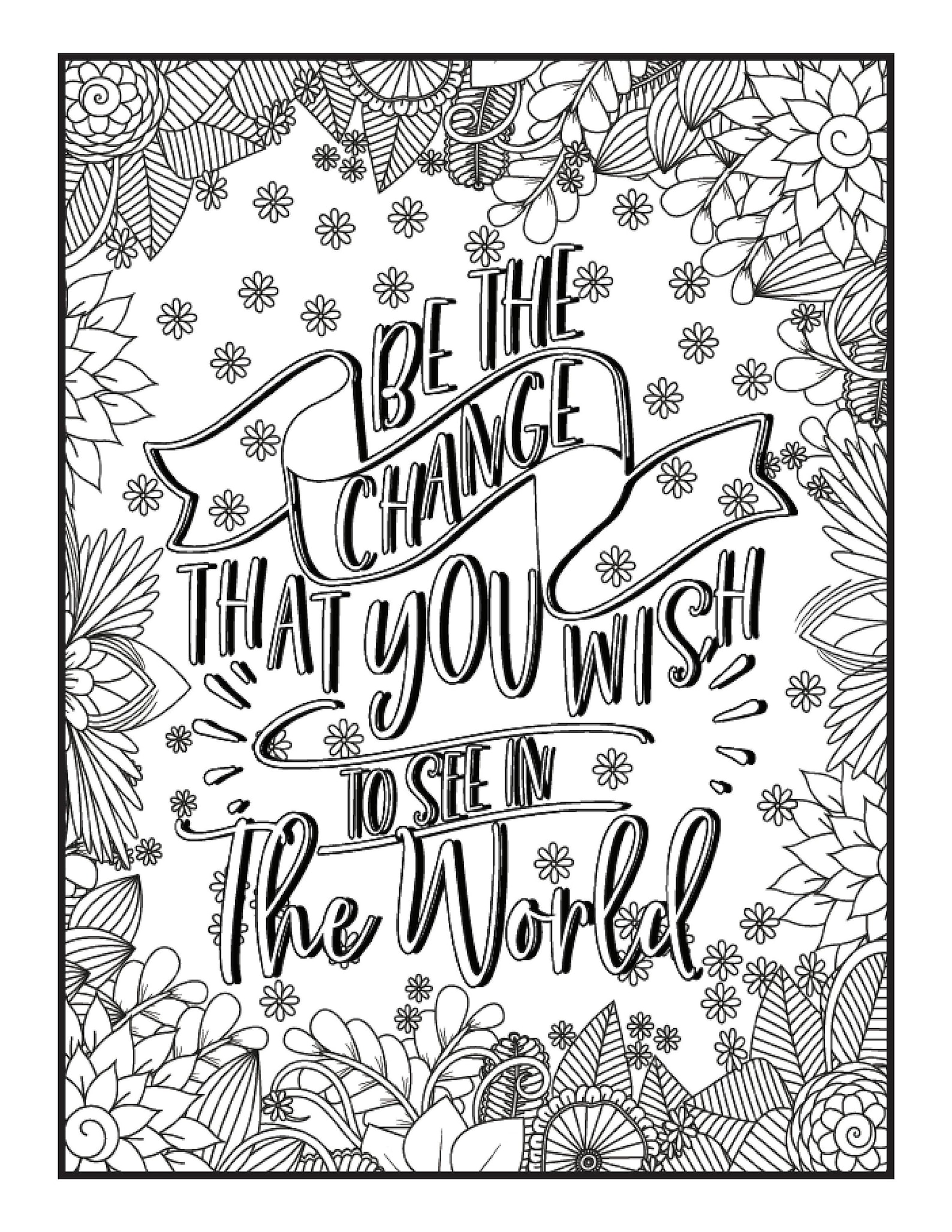 Inspirational Quotes Coloring Book 100 Pages - Etsy