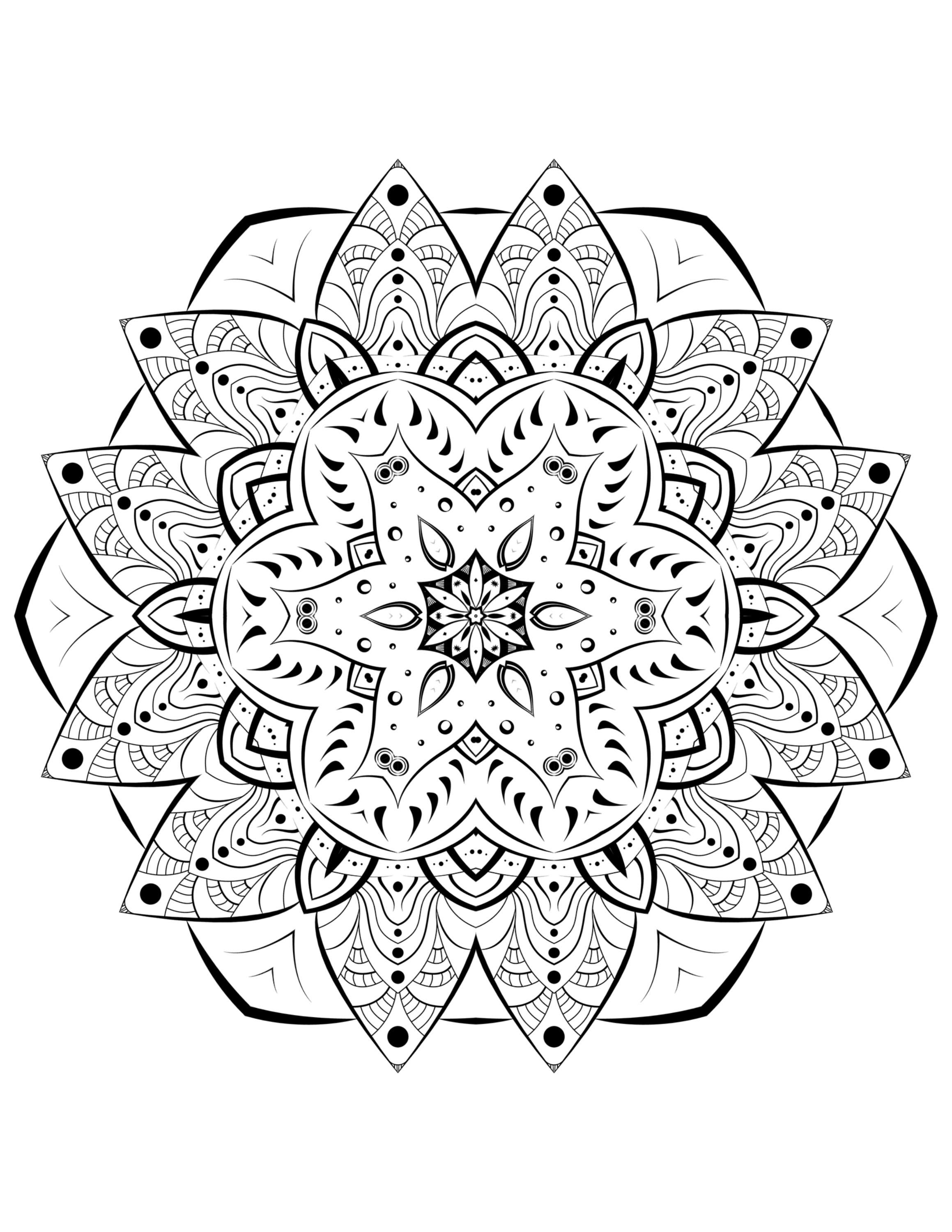 98 Mandala Coloring Pages for Stress Relief | Printable Mindfulness Art ...