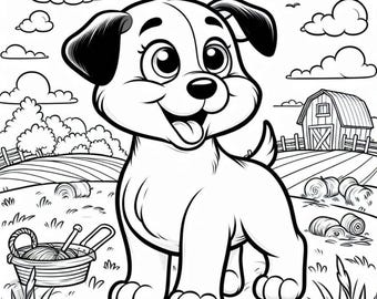 Adorable Dogs Coloring Pages | 17 Printable Pages | Kids & Adult Coloring PDF