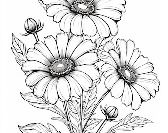 230 Wild Flowers Coloring Pages, Coloring Book, Adult Coloring Book, Kids Coloring Book, Kid Coloring Pages, Stress Relief