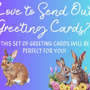 20 - 4 x 6 afdrukbare (in canva en pdf) blanco wenskaarten - Easter Bunny Rabbit-collectie