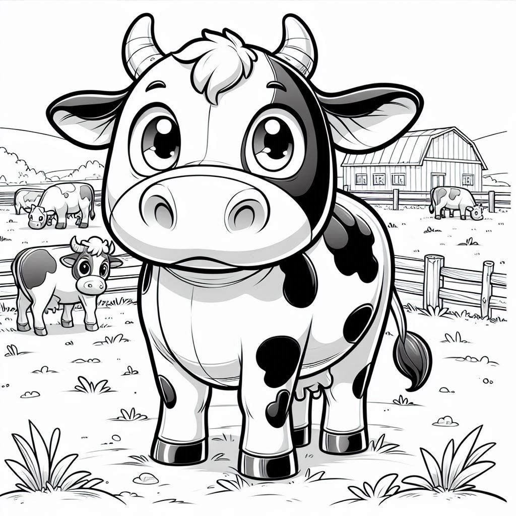 38 Cows Coloring Pages, Coloring Book, Adult Coloring Book, Kids ...