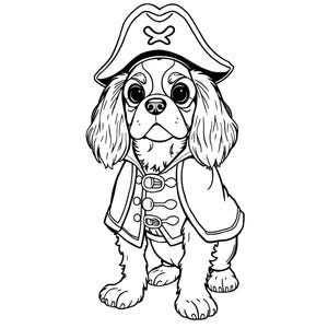 75 Cavalier King Charles Spaniel Dress Up Coloring Pages, Coloring Book, Adult Coloring Book, Kids Coloring Book, Kid Coloring Pages