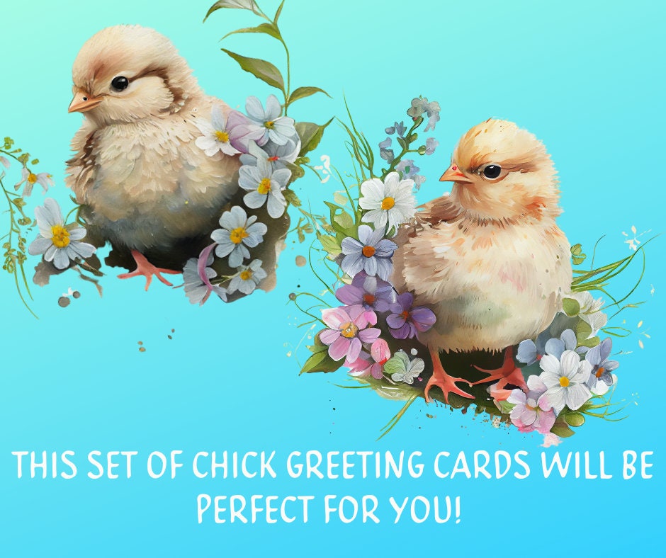 8 4 X 6 Printable in Canva and PDF Blank Greeting Cards Chicks With ...