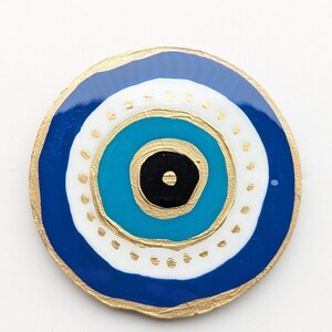 Blue - Quirklets Handpainted Clay Evil eye Fridge Magnet 24
