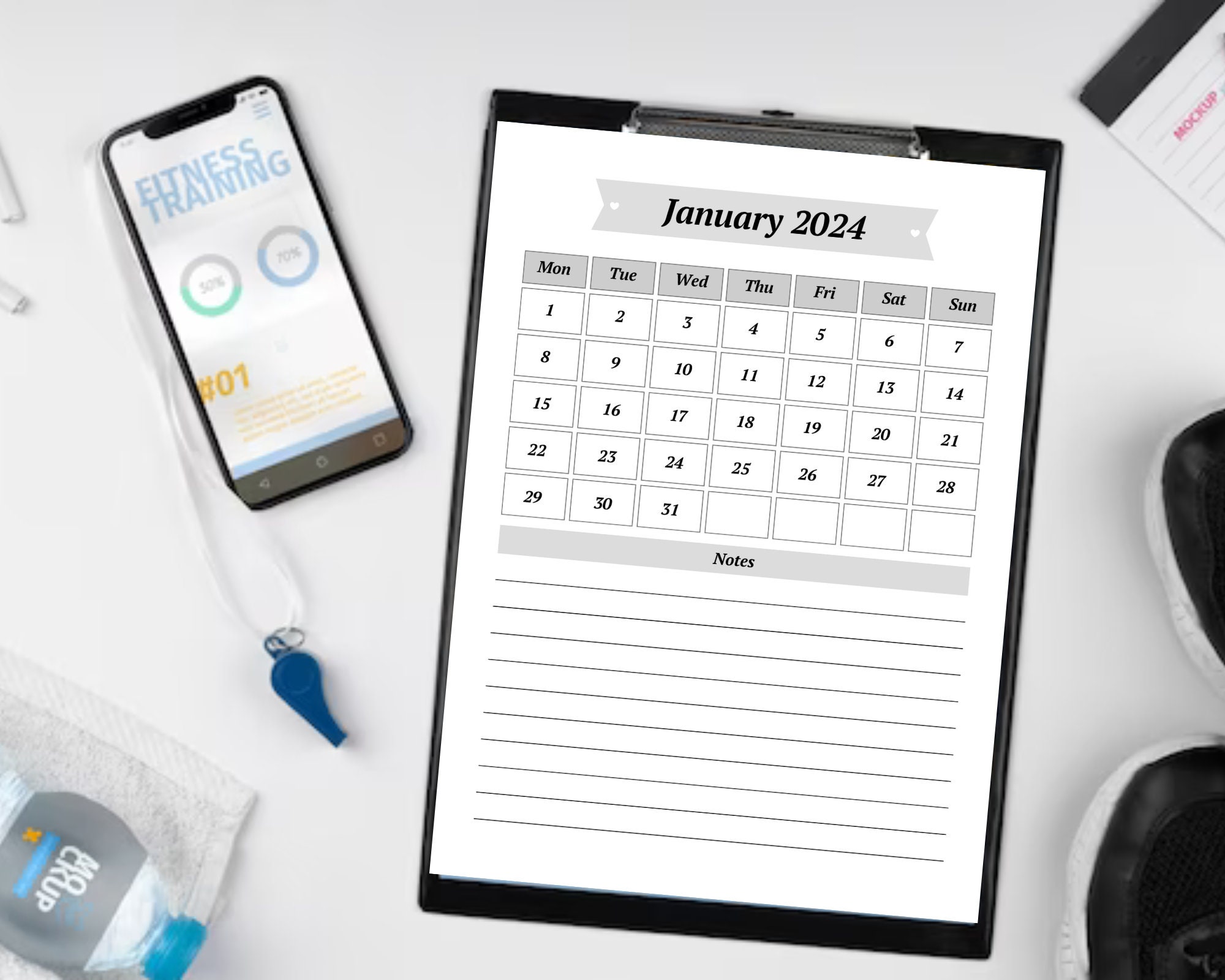 Digital Planner for Tablet Premium 2024 2025 Workout Planner, Fitness