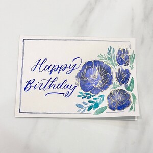 Cartão de feliz aniversário em aquarela