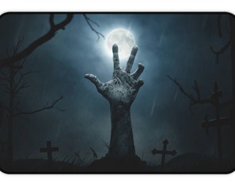 Zombie Desk Mat, Zombie Rising From The Grave Desk Mat, Halloween Desk Mat Gift, Creepy Zombie Desk Mat, Undead Desk Mat, Zombie PC Mat Gift