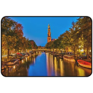 Amsterdam Desk Mat, Vacation Desk Mat, European Vacation Desk Mat, Amsterdam Netherlands Desk Mat, Amsterdam Canal Desk Mat, Amsterdam Matt