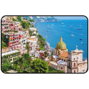 Desk Mat - Positano with Church of Santa Maria Assuata, Positano, Italy, Positano Gift, Mediterranean, Amalfi Coastline