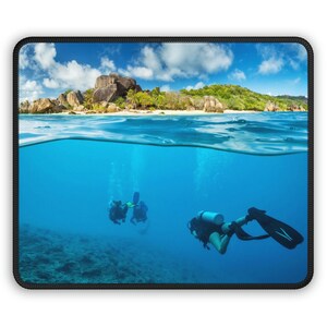 Mouse Pad - Diving near the Seychelles, Seychelles vacation mouse pad, Seychelles memory mouse pad, Seychelles