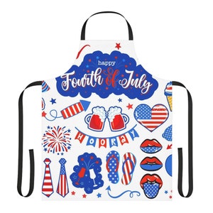 Happy 4th of July Apron, 4th of July Apron, July 4th Apron, Summer Celebration Apron, Patriotic Apron