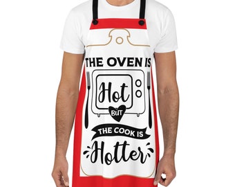 The Oven is Hot but the Cook is Hotter Apron, Chef's Apron, Funny Chef's Apron, Apron Gift, Apron for Him, Apron for Her