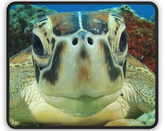 Mouse Pad - Turtle, Turtle lover gift, Turtle decor, Friendly Turtle mouse pad, Sea Turtle Mouse Pad