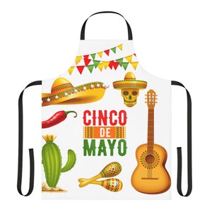 Cinco de Mayo Apron, Mexican Celebration Apron, Mexican Cooking Apron, Cinco de Mayo Cooking Gift