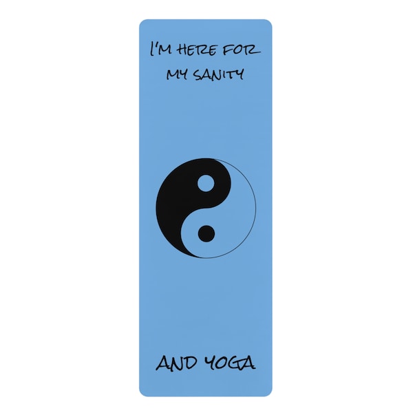 Light Blue Yoga Mat, Yin and Yang Yoga Mat, Exercise Enthusiast Gift, Mother's Day Gift, Funny Yoga Mat, Hot Yoga Gift Mat, Health Nut Gift