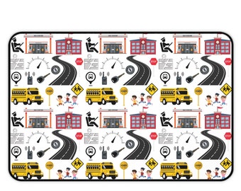 Bus Driver Deskmat, Bus Driver Gift, School Bus Driver, Bus Driver Gift For Him, Transportation Worker Gift, School Bus Worker, School Bus