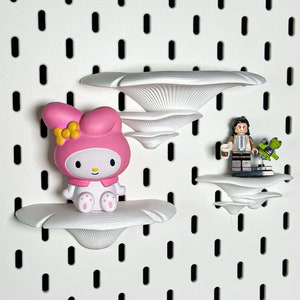 Whimsical Mushroom Shelves for IKEA Skadis Pegboard - Mystical Fairy Organizer for Home Office or Craft Room