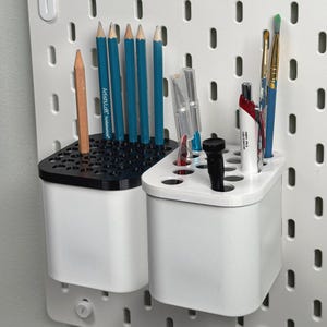 Ikea Skadis Bin Divider Organizer for Stationary, Pens, Pencils, Rulers, Tools, Exacto, etc - IKEA Skadis Pegboard Container Organizer