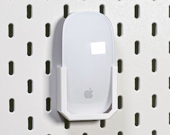 Apple Magic Mouse Mount - Wall or IKEA Skadis Pegboard - Organize Office Space Setup | Game Room Office Workroom Organization