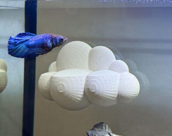 Cloud Perch / Hammock for Bettas Blenny Goby Decor & Enrichment | Suction Cup | ALGAE-RESISTANT | Entertainment for Fish