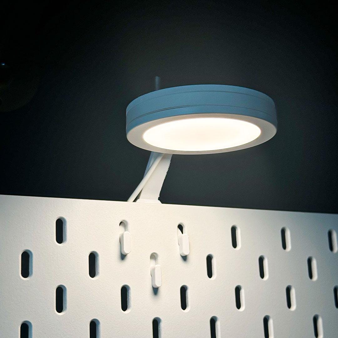 IKEA MITTLED LED Spotlight Mount - Ikea Skadis Pegboard - Organize