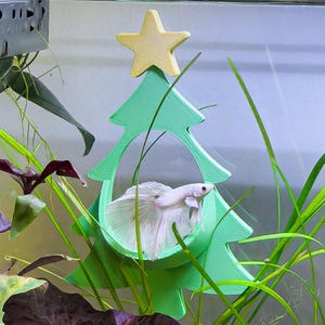 Weihnachtsbaum-Perch / Hängematte Betta Aquarium-Dekor & Bereicherung | Saugnapf Aquarium Dekoration | Unterhaltung für Fisch-Aquarien