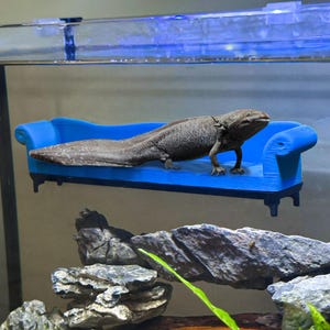 Couch Perch / Hammock for Axolotl / Blenny / Betta Decor & Enrichment | Suction Cup | ALGAE-RESISTANT | Entertainment for Fish