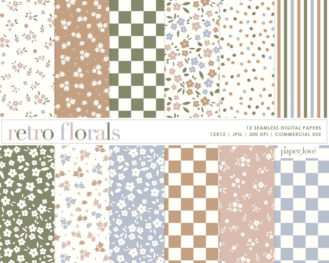 Spring Floral Digital Paper, Floral Seamless Repeat Pattern ...