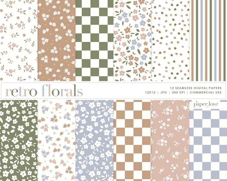 Spring Floral Digital Paper, Floral Seamless Repeat Pattern ...