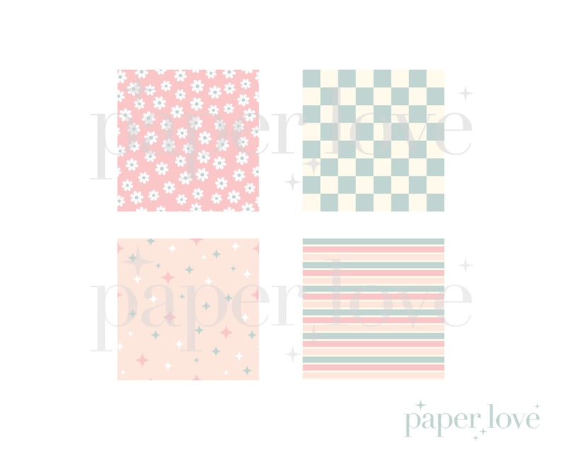 Retro Daisy Seamless Pattern, Spring Daisy Paper, Pastel Floral Repeat ...