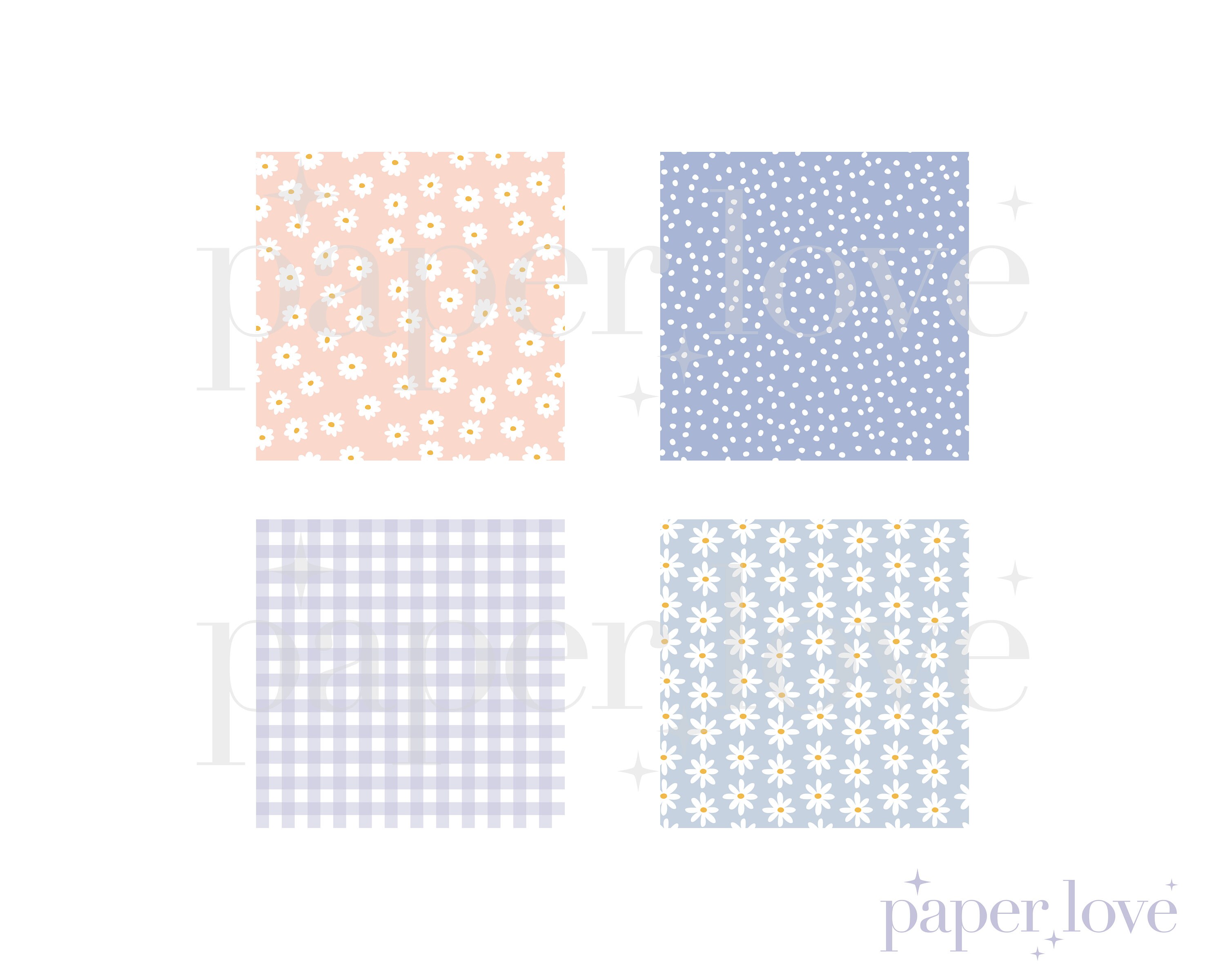 Daisy Digital Paper, Pastel Spring Daisy Floral Seamless Repeat Pattern ...