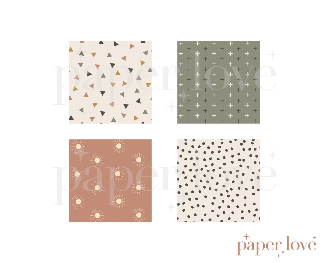 Terracotta Boho Digital Paper, Boho Seamless Repeat Pattern ...