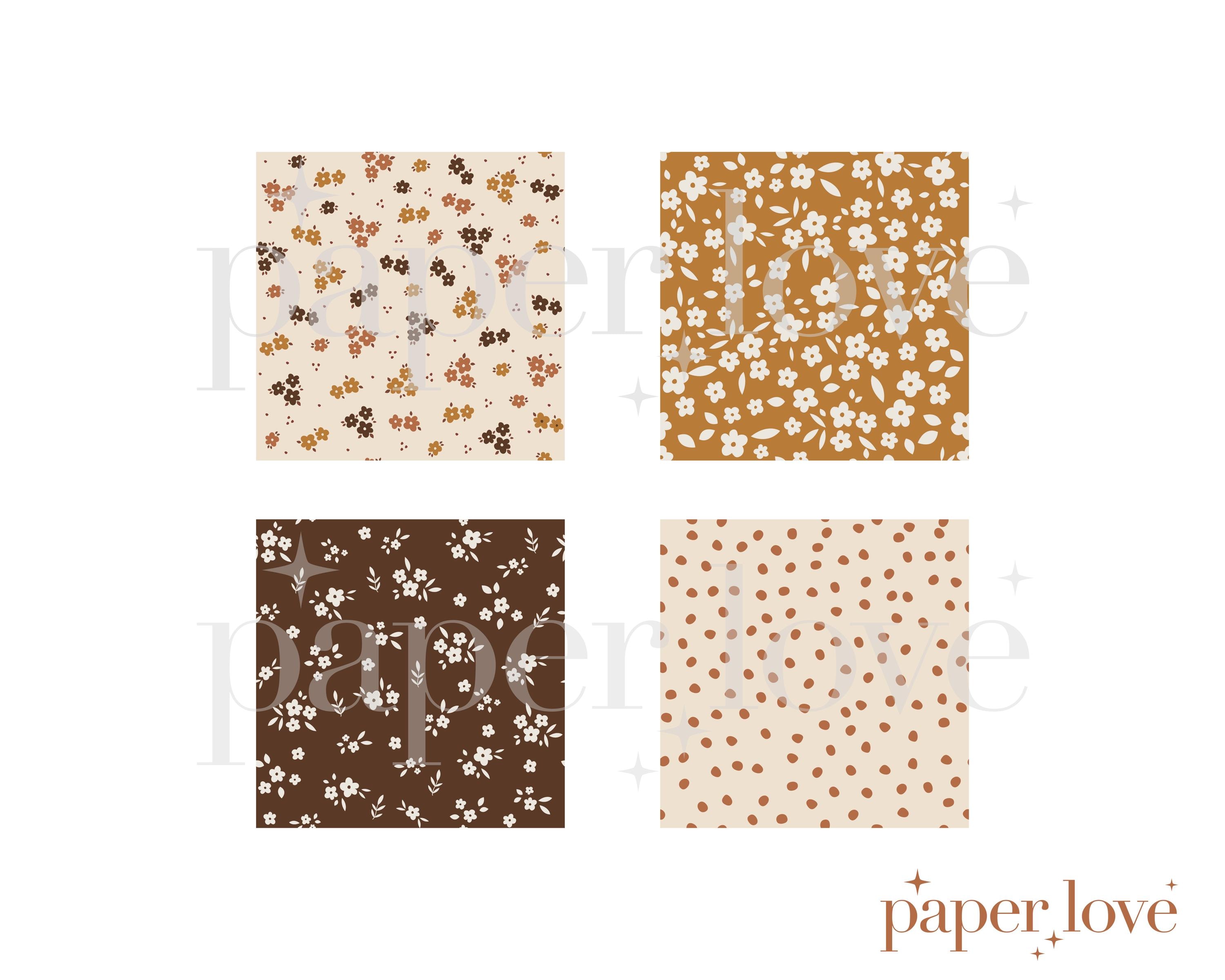 Fall Floral Digital Pattern, Spring Floral Seamless Pattern ...