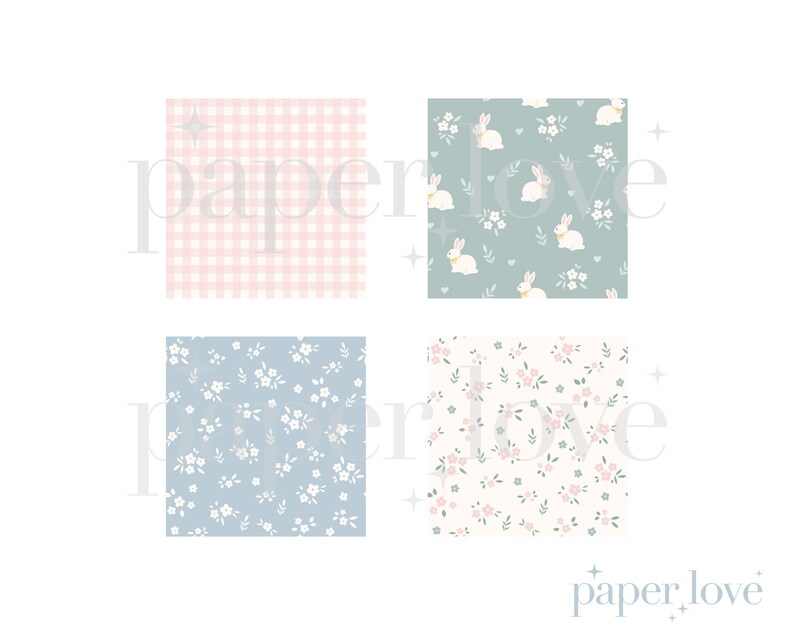 12 Easter Seamless Digital Paper, Pastel Floral Easter Scrapbook Paper ...