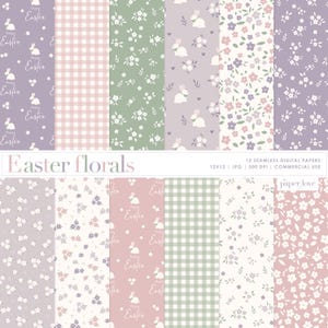 12 Ostern nahtlose digitale Papiere, Frühling Osterhase Hintergrund, Frühling Ostern Scrapbook Papier, Ostern digitale Papier, kommerzielle Papier