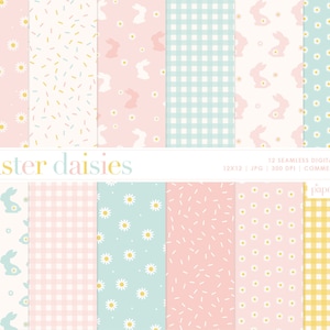 12 Ostern nahtlose digitale Papiere, Ostern Scrapbook Papier, Häschen Hintergründe, Ostern Muster digitale Papier, kommerzielle Nutzung digitale Papier
