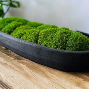 Konservierte Moos Herzstück Holzteigschüssel Esstisch Dekor Natur Inspiriert rustikaler Akzent wartungsarm Greenery Büro Schreibtisch