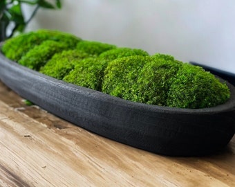 Moss bowl centerpiece for dining table dough bowl for house warming gift nature table top decor client gift home staging table decor tray