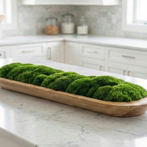 Extra-Large 40 inch Handmade Wood Bowl with Preserved Moss – Rustic, Low-Maintenance Table Accent image 5