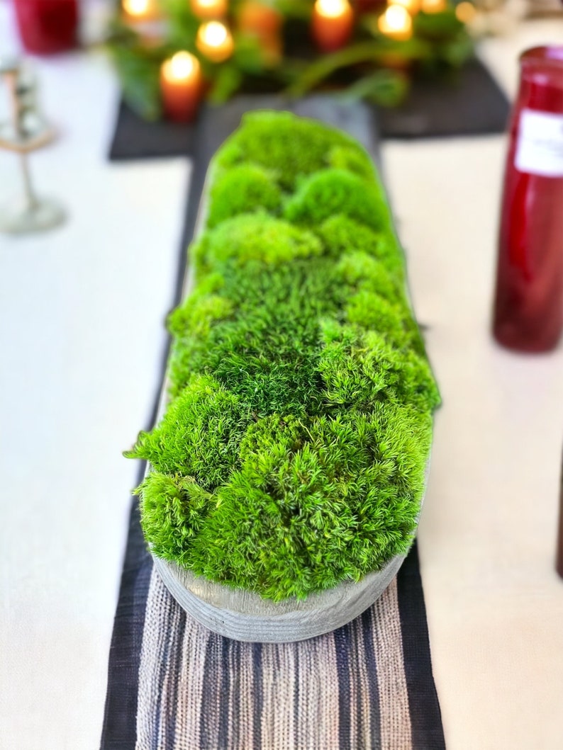 Moss Centerpiece Nature Inspired Table Decor Long Moss Bowl Centerpiece