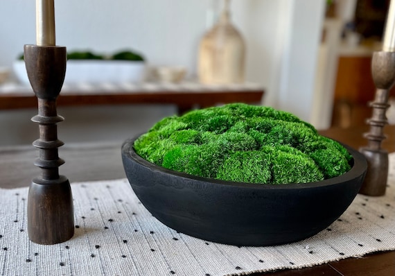 Long Moss Centerpiece for Table Moss Decoration Moss Bowl