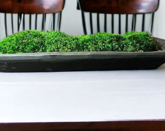 Rustic moss centerpiece for dining table moss dough bowl centerpiece for wedding table boho minamalist nature rustic decor for office gift